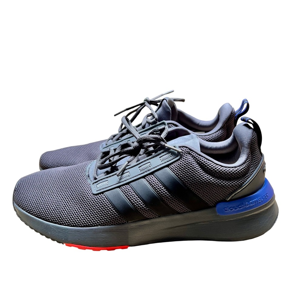 Adidas Racer TR21 Cloudfoam Super Mens Athletic Running Shoes Gray Blue Red 10.5